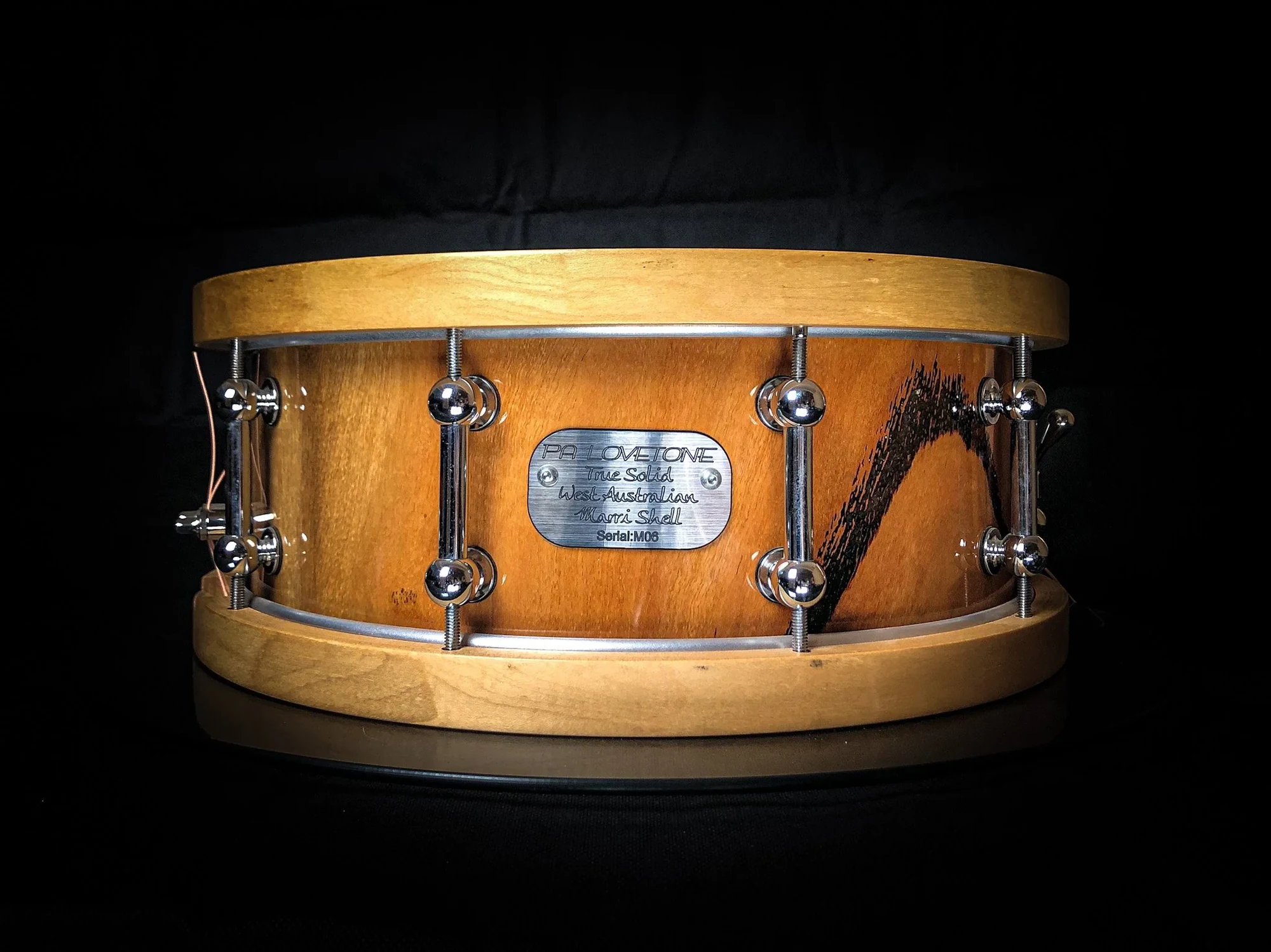 Tiger Striped Marri 14”x5.5” Wooden Hoops (Gloss) — view 1