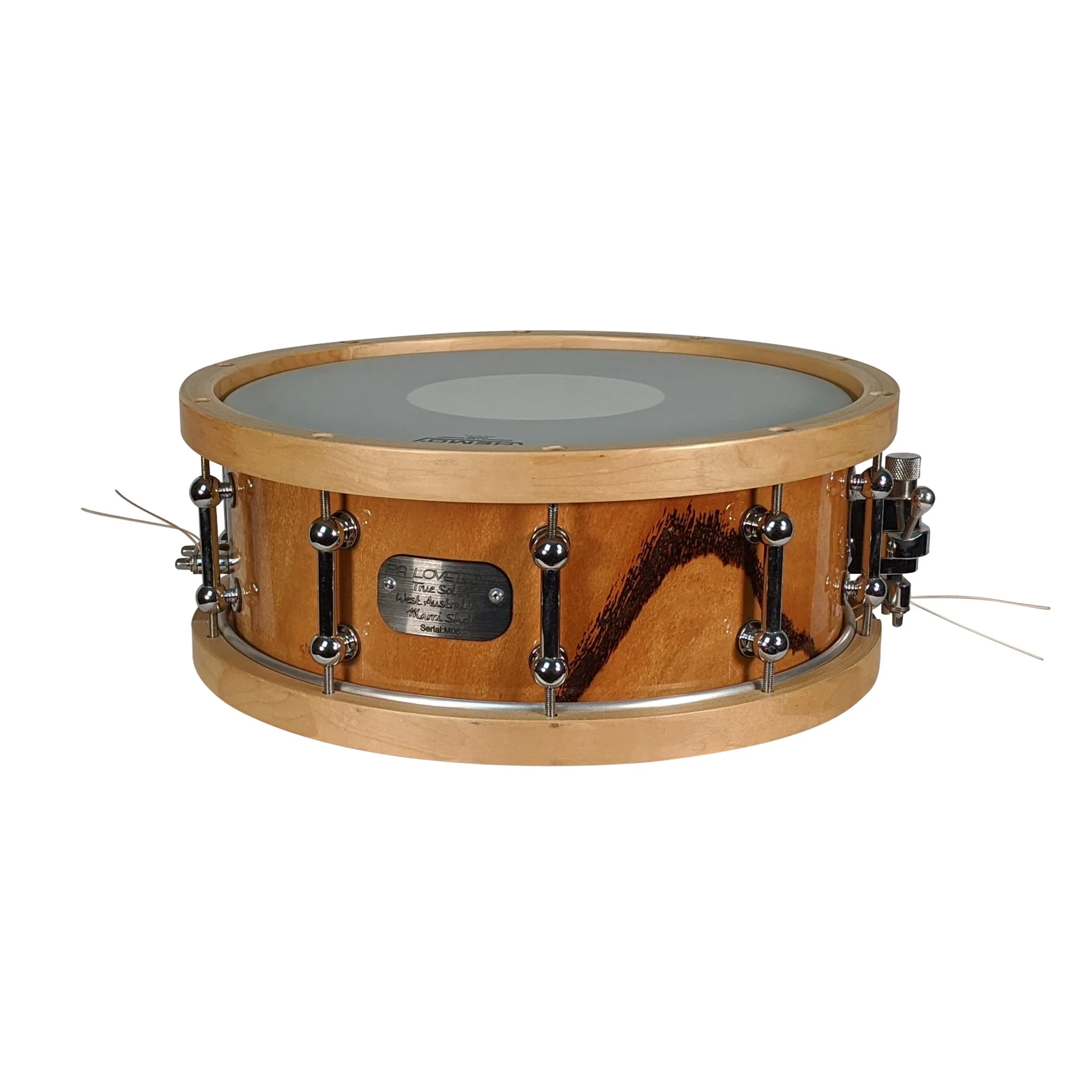 Tiger Striped Marri 14”x5.5” Wooden Hoops (Gloss) — view 3